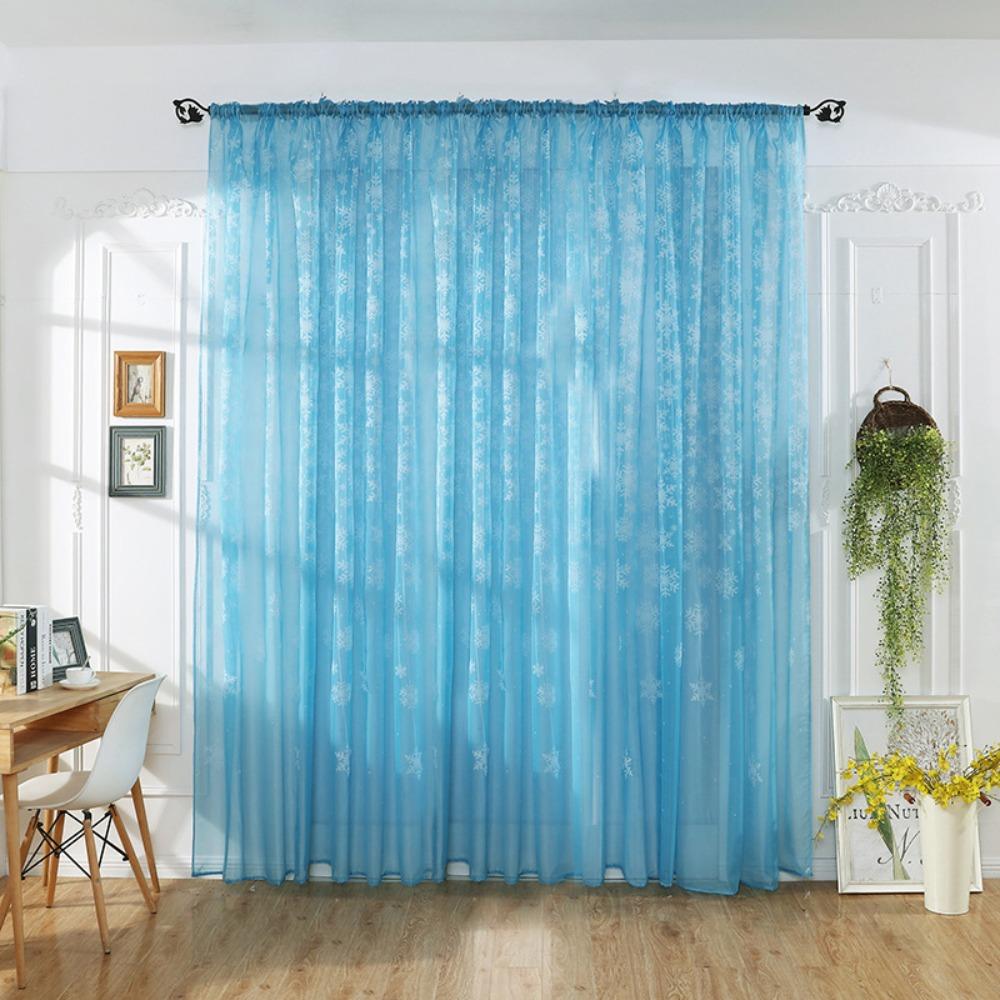 Полупрозрачная тюлевая занавеска, марля, прозрачная занавеска, мягкие занавески-снежинки, гостиная