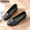Women Large Size Solid Color Casual Black Single Shoes Faux Leather Waterproof Non-slip Soft Thick Low Heel Work Shoes