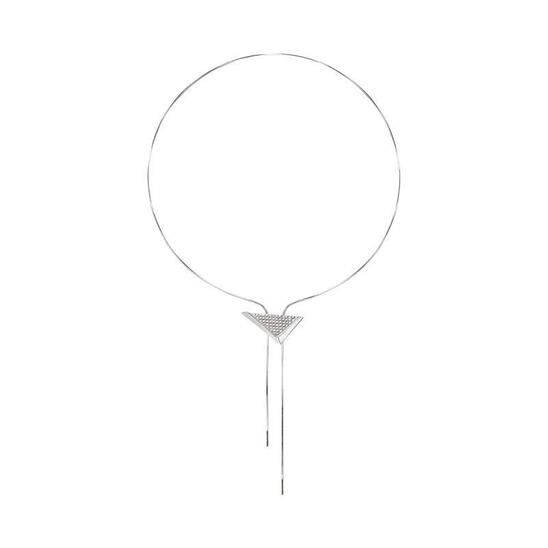 Треугольное ожерелье с бриллиантами: Шикарная, легкая, универсальная, высококачественная цепочка для свитера для женщин