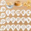 20 Pieces Birthday Cookie Stencil Templates Decoration Cookie Stencil for Birthday Coffee Cake Templates Reble Painting Mold Tools, Dessert, Coffee