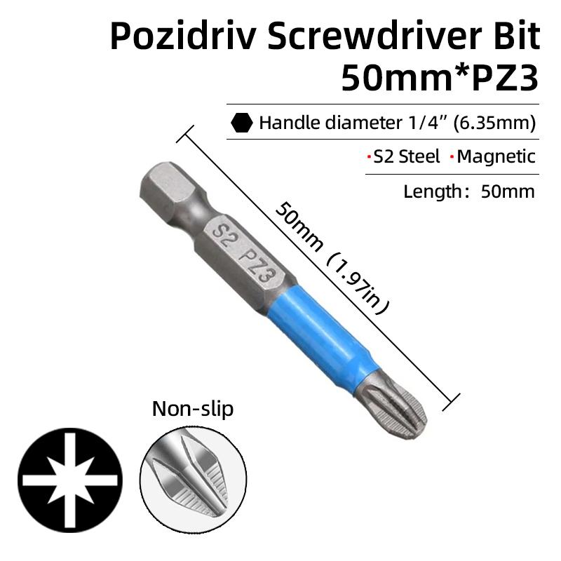 Нескользящие отвертки с крестовой головкой, крестообразная дрель, магнитная отвертка 1/4 дюйма, ручные инструменты PH1/PH2/PH3/PZ1/PZ2/PZ3