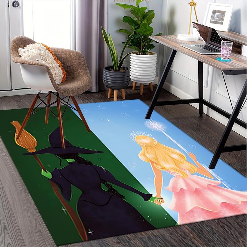 Wicked,Princess Pattern Polyester Office Carpet Chair Mats, Home Decor Dormitory Floor Protector wit
