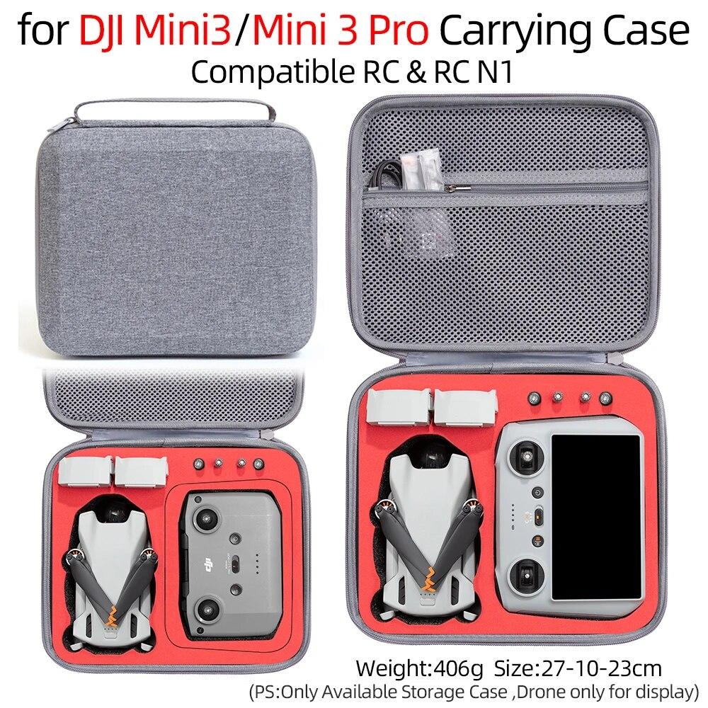 For DJI Mini 3/Mini 3 Pro Portable Carrying Case Hard EVA Storage Bag Waterproof Protective Handbag Box Remote Storage Case