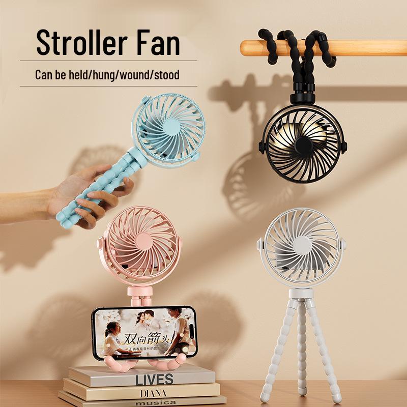 Octopus Portable Student Stroller Fan: Cute Handheld and Desktop Electric Fan