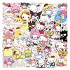 100 мультяшных граффити-стикеров Sanrio для тетрадей, скейтбордов, багажа