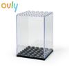 Ovly Stackable Small Brick Building Blocks Mini People Figure Toy Dustproof Display Case Transparent Plastic Box with Baseplate