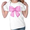 Милые кокетливые эстетичные мягкие пастельно-розовые футболки с бантом для женщин Футболки