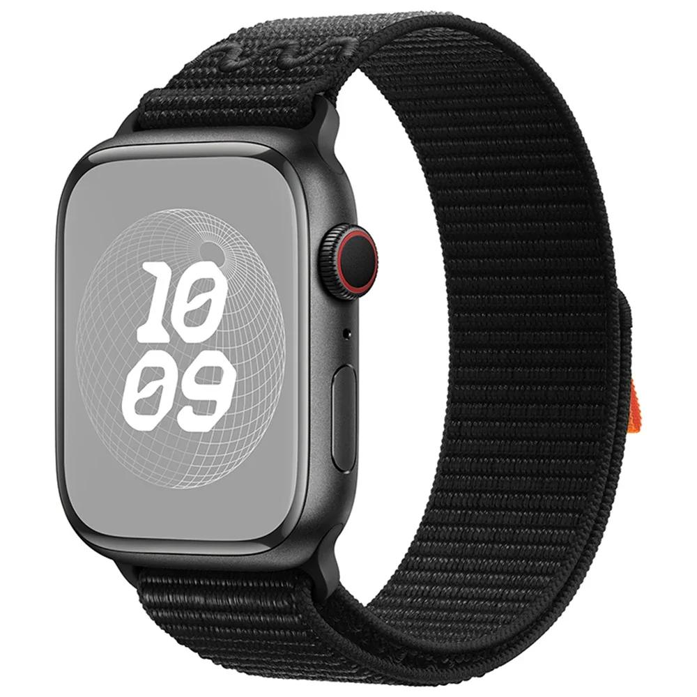 Спортивный нейлоновый ремешок для Apple Watch Ultra 2 1 49 мм Серии 9 41 мм 45 мм Петля-ремешок для iWatch 8 7 6 5 4 3 se 40 мм 44 мм 42 мм Браслет