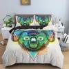 Polygon Cartoon Animal Pattern Duvet Cover Watercolor Lion Background Polyester Bedding Set King Queen Size 2/3Pcs For Kids Boys
