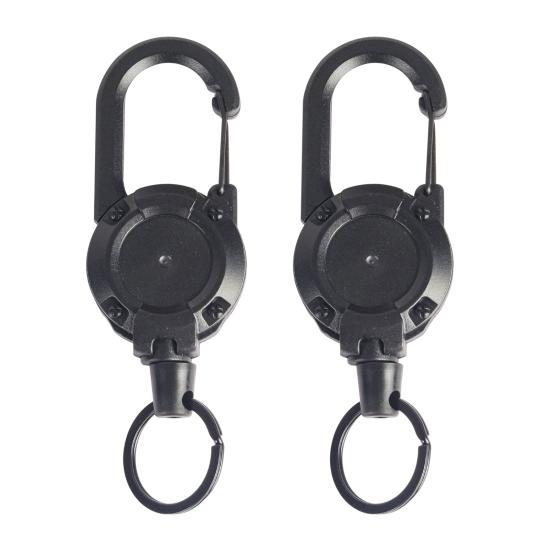 2 шт. прочный выдвижной брелок для ключей держатель значка многофункциональный инструмент карабин зажим ключи значки тактическая катушка удостоверения личности с выдвижным шнуром