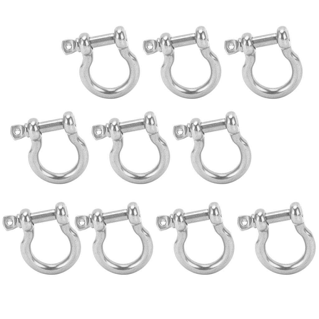 10 шт. D-образная скоба с дужкой, нагрузка, нержавеющая сталь, U-образная, для кемпинга, пешего туризма, альпинизма M5