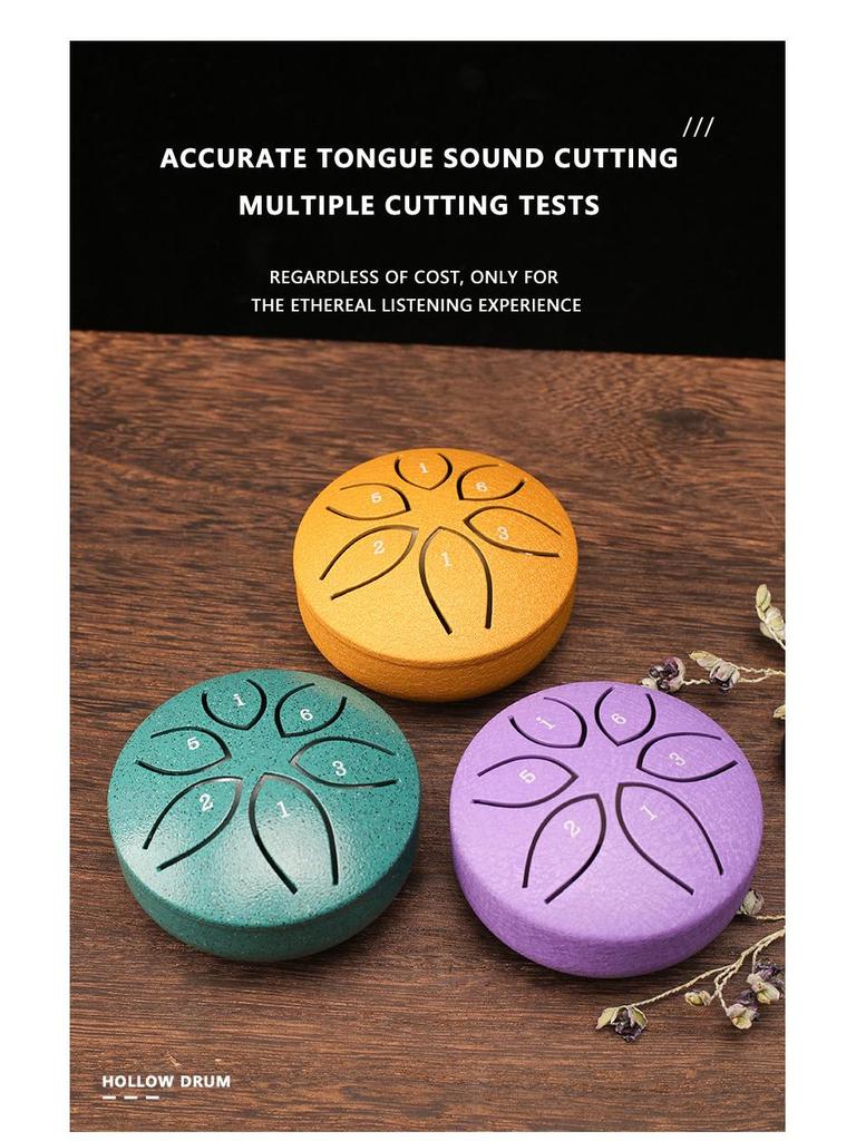 3-inch 6-tone Mini Steel Tongue Drum