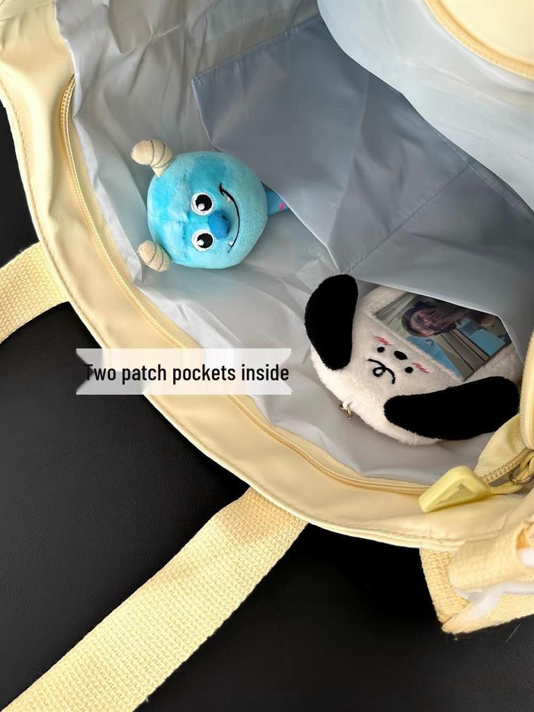 Кремовая сумка-тоут кроссбоди для поездок на работу - Большая вместимость, Универсальная, Сумка на одно плечо для студентов