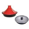 Ishigaki Sangyo Brodia IH Tagine Pot (with Glass Lid), 19cm, Red, 3075, Heat-Resistant Ceramic with Tempered Glass Lid, ATZ0501