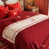 Red Festive Wedding Bed Runner and Table Scarf