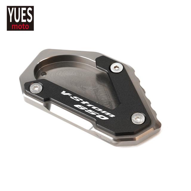 Аксессуары для мотоциклов, алюминиевая черная боковая подставка, удлинитель-удлинитель для Suzuki DL650 V Strom Vstrom 650 XT