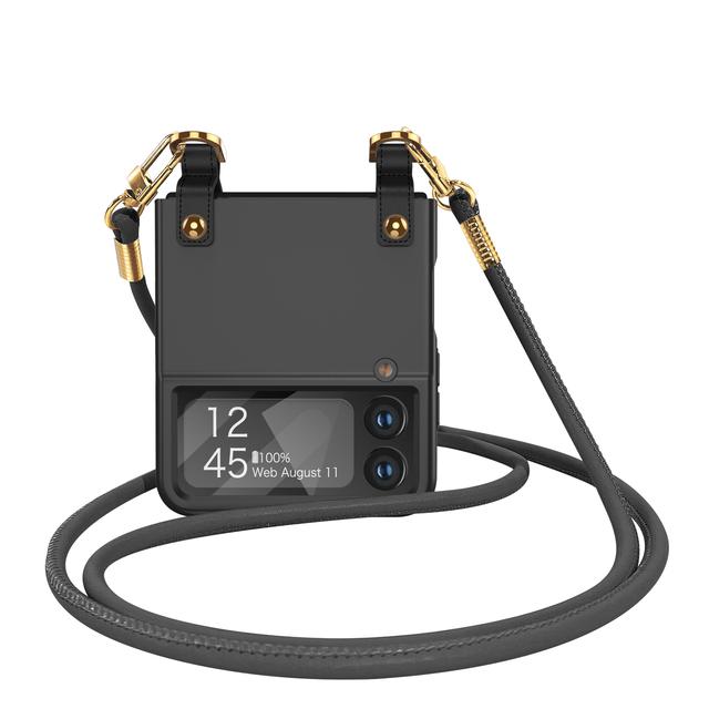 Чехол Flip 4, модный чехол через плечо для Samsung Galaxy Z Flip 3 4 5g Flip3 Flip4, чехол для телефона с защитой от падения, с защитной пленкой