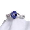 Кольца с натуральным 1,9-каратным синим танзанитом, овальные, 6*8 мм, качественные инкрустированные драгоценные камни, серебро 925 пробы, изящные ювелирные украшения для женщин, мам, хороший подарок