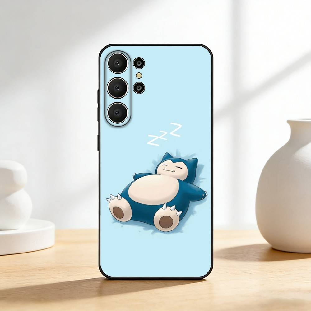 Cute S-Snorlax-x Sleep Phone Case For Samsung S26,S25,S24,S21,S22,S23,S30,Ultra,S20,FE,Lite,10,9,Black Cover