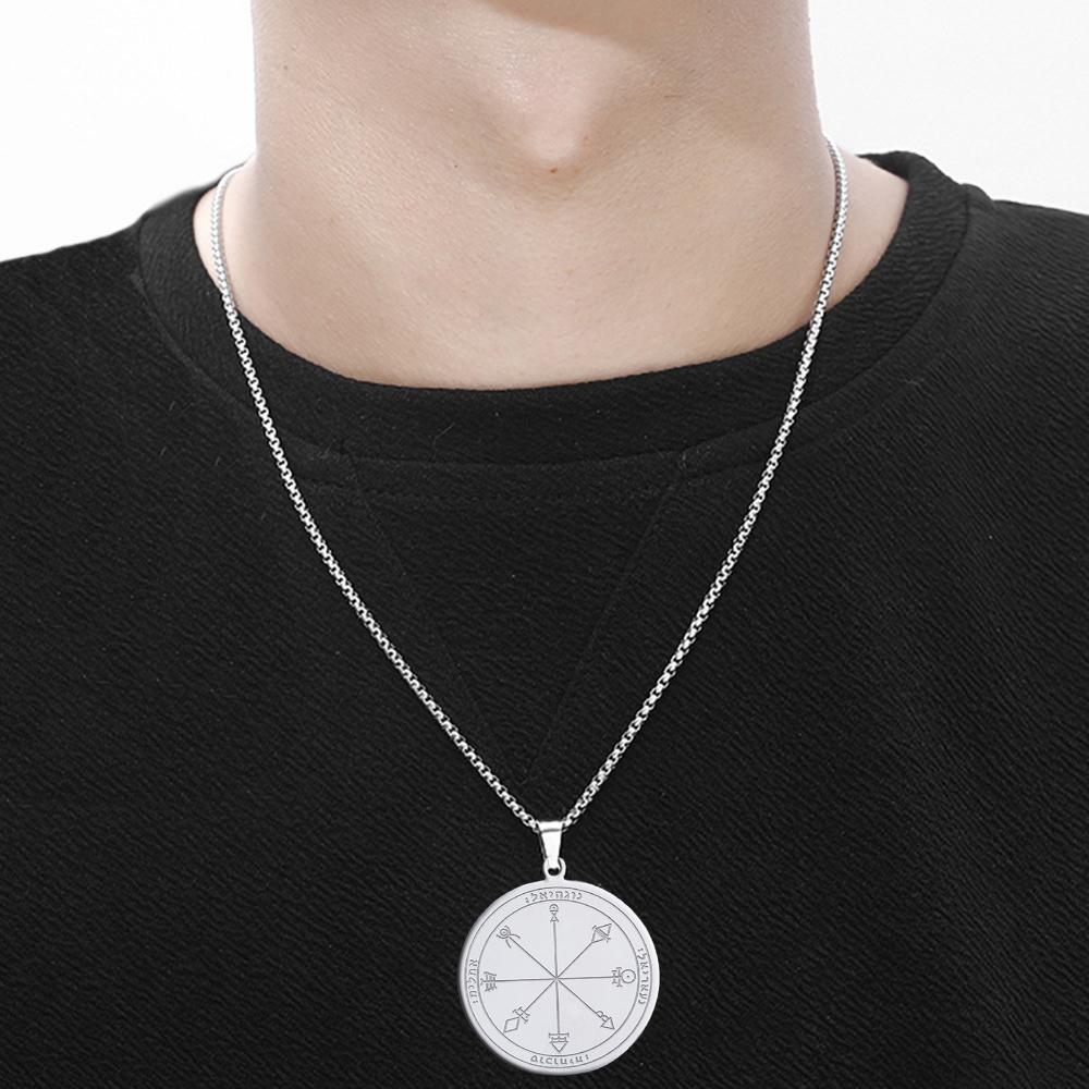 Talisman of Protection Good Luck Wealth Seal of Solomon Stainless Steel Necklaces Pendants Women Men Jewelry