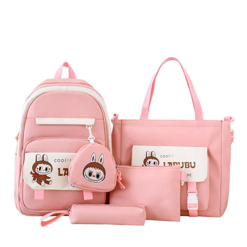 Новый школьный рюкзак в корейском стиле, модный набор из четырех предметов, студенческий рюкзак, сумка для репетиторства, трендовый рюкзак большой вместимости