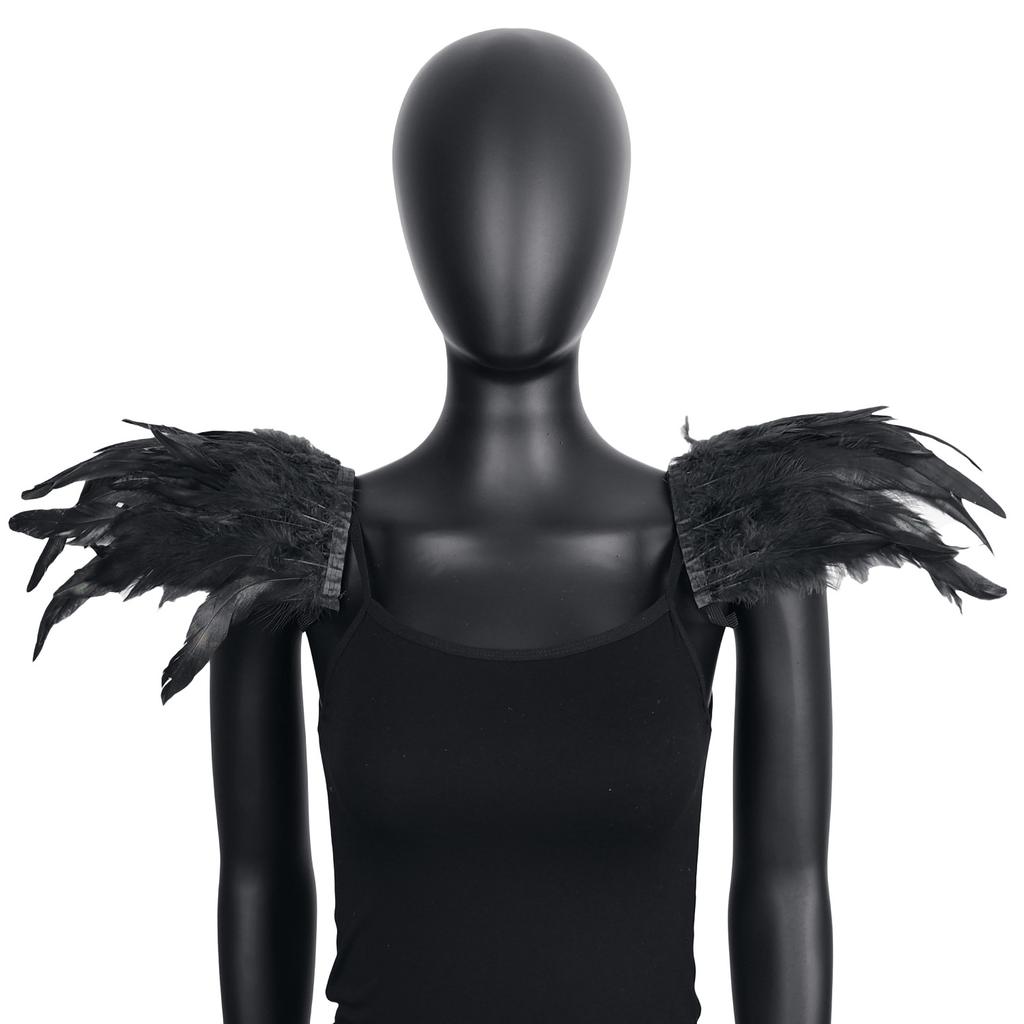 Плечевые накладки из перьев, Праздничные вечеринки, Бальные шали для выступлений, Готический стиль, Ролевые игры, Бальные аксессуары, Костюмы на Хэллоуин