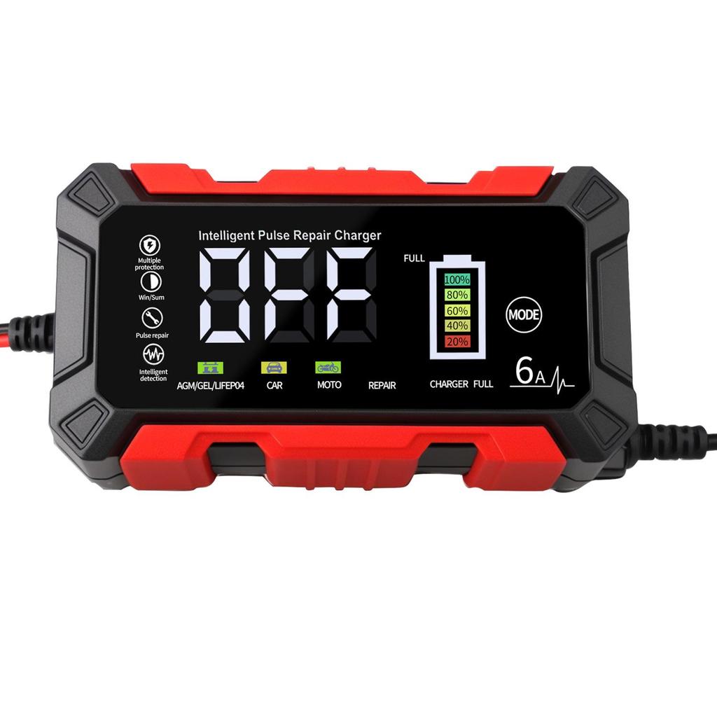 12 В 6 А Зарядное устройство и устройство для восстановления свинцово-кислотных аккумуляторов для автомобилей и мотоциклов