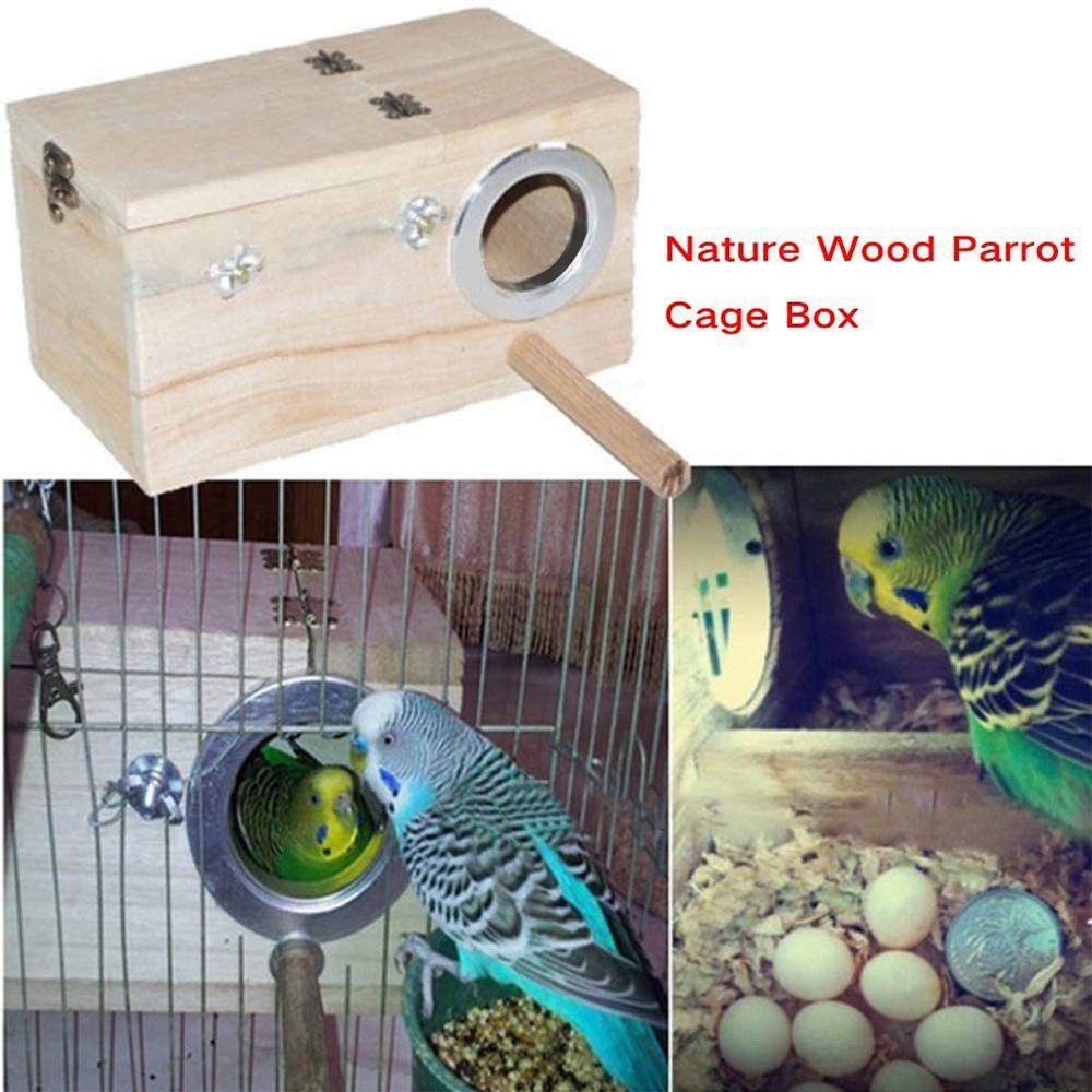 Parrot Lovebirds Finch Wooden Nesting House Cage Nest Bird Breeding Box Bird supplies