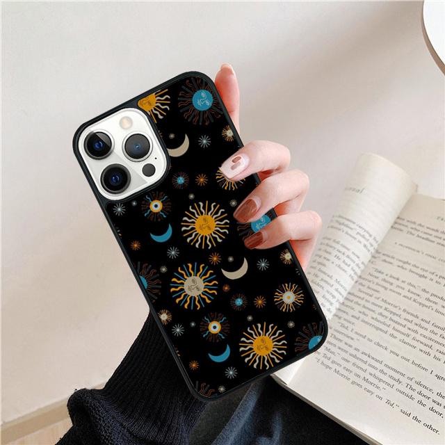 Чехол-ракушка с изображением Солнца, Луны и Лица для iPhone 17 Air 15 16 14 13 12 Pro Max 11 Pro Max Plus Чехол для телефона