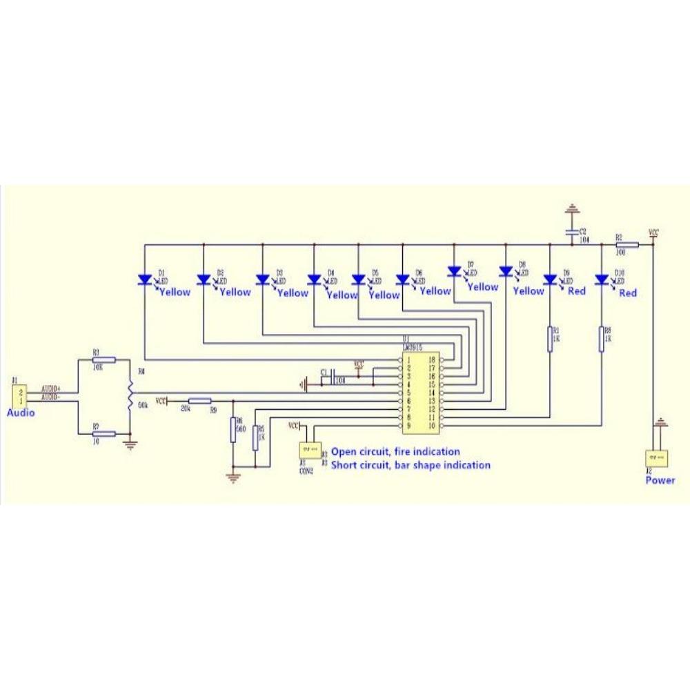 10 светодиодный звуковой анализатор спектра, индикатор уровня, комплект LM3915, практика пайки, набор «сделай сам», электроника