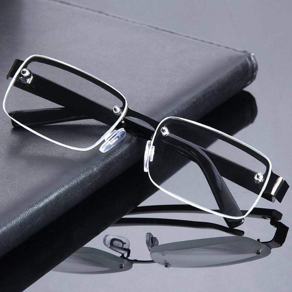 New Retro Rimless Crystal Ultra Light Presbyopic Glasses Hd Anti Blue Light Comfortable Reading Glasses +100-+400