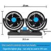 Dual Head 12V/4V/USB Car Fan with Double Control and High Wind Power