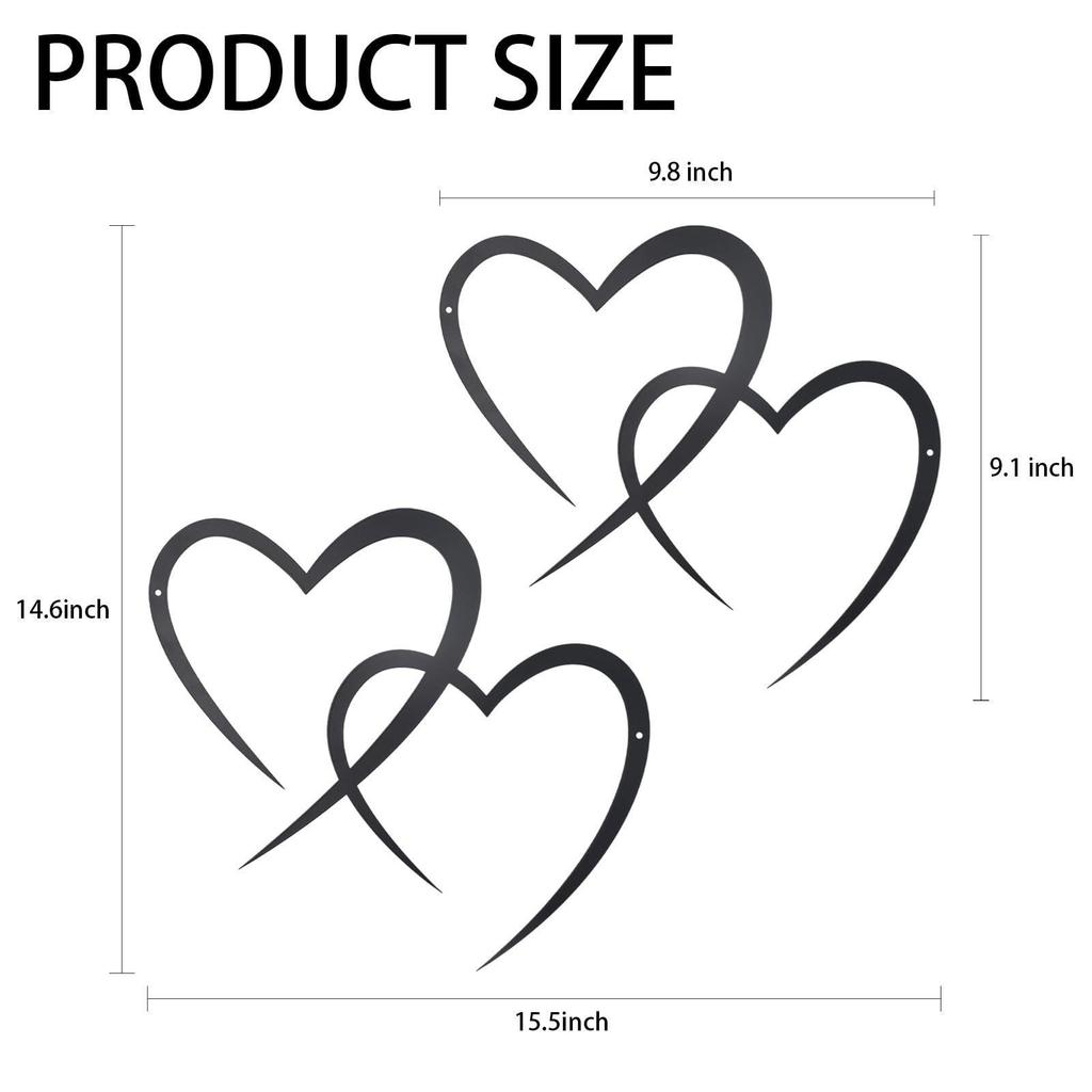 Набор настенного декора «Сердце из кованого железа»: Металлический декор из двух частей для прихожей и гостиной