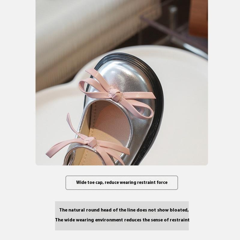 Новая весенне-осенняя модная обувь для девочек с бантом и мягкой кожаной подошвой