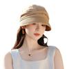 Весенне-летние новые шляпы, женский универсальный темперамент, плиссированная шляпа от солнца с чувством стиля, дышащая шляпа от солнца для защиты от солнца для путешествий на открытом воздухе