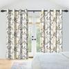 2Pcs Floral Botanical Print Curtains Natural Flowers Farmhouse Drapes Living Room Bedroom Kitchen Decoration Blackout Curtains