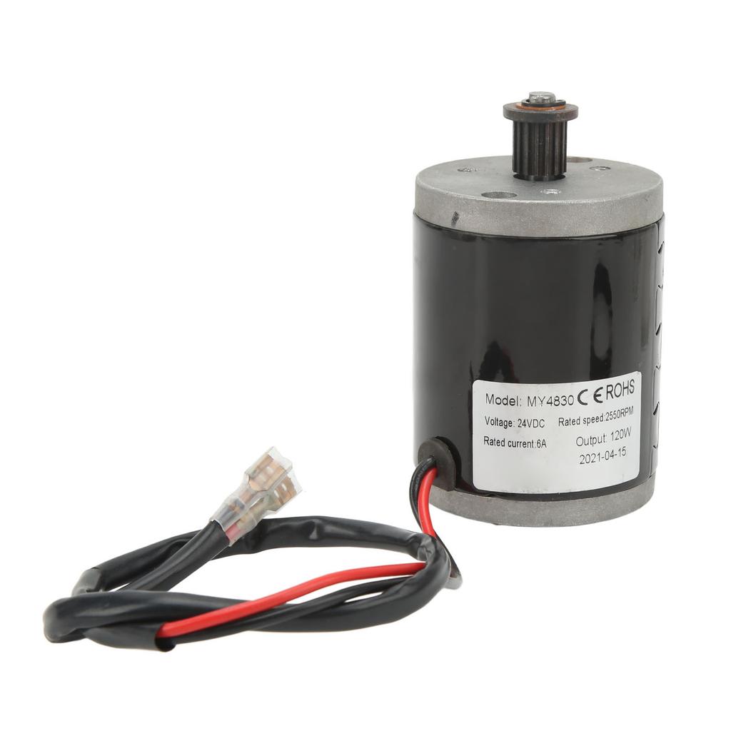 Brushed DC Motor 24V 120W 6A 2550RPM Aluminum Alloy Low Noise High Torsion High Speed Motor for Electric Bike Motorbike
