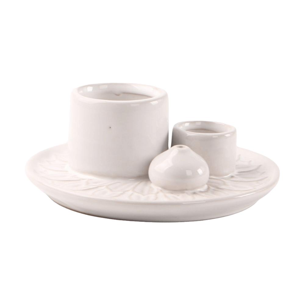 Simple Design Candle Holder Multifunctional Ceramic Incense Tray Incense Stick Holder Room Decor