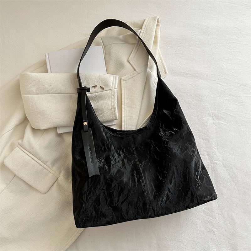 Изысканная и Простая Текстурированная Ручная Сумка-Подмышка для Женщин Новая Большая Вместимость Одноплечевая Сумка для Поездок Модная Сумка-Тоут Женская Сумка