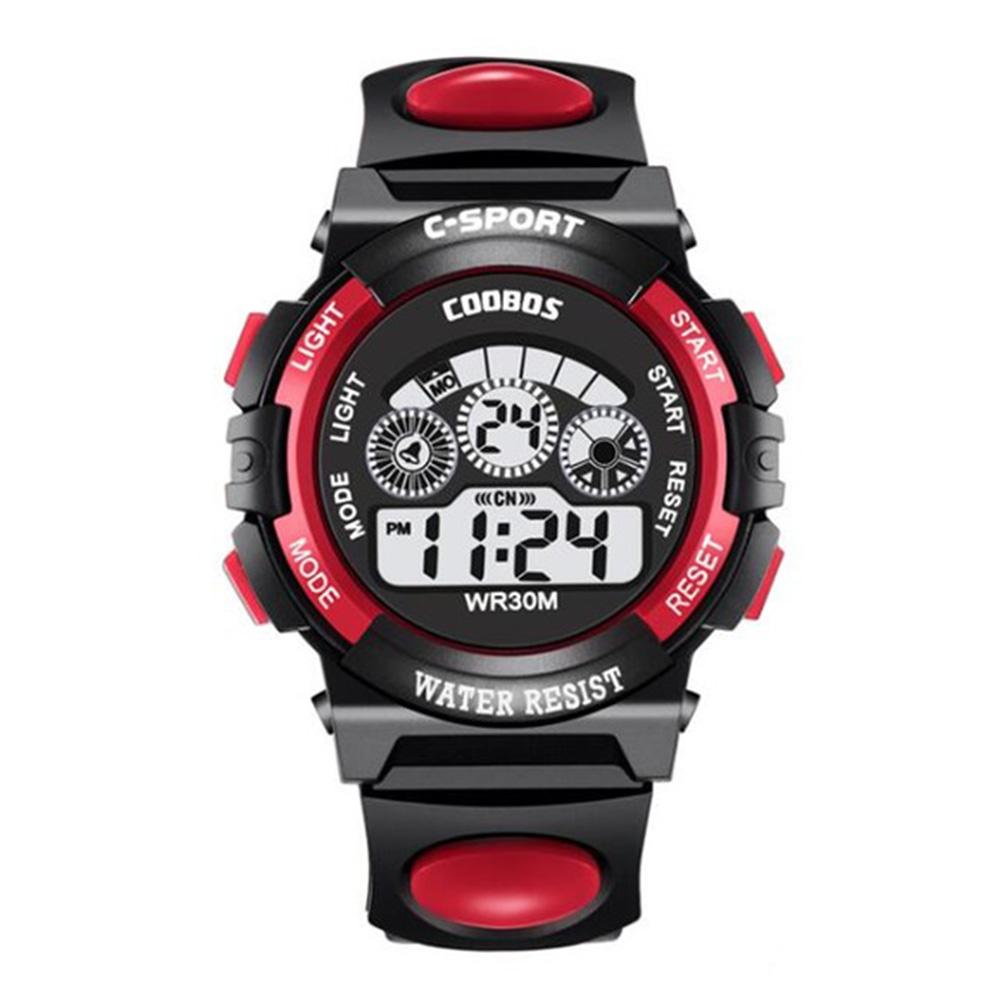 Детские электронные часы, цветной светящийся циферблат, водонепроницаемые, многофункциональные, светящиеся, с будильником, часы для мальчиков и девочек