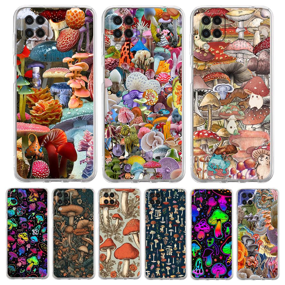 Красочный грибной мягкий чехол из ТПУ для Samsung Galaxy A25 A23 A22 A52S A52 A55 A72 A51 A71 A41 A31 A13 5G Прозрачный чехол для телефона