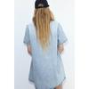 Summer New Women clothes Cotton Blended Fold Collar Short sleeve A Word Shirt Style Demin dress 1274311