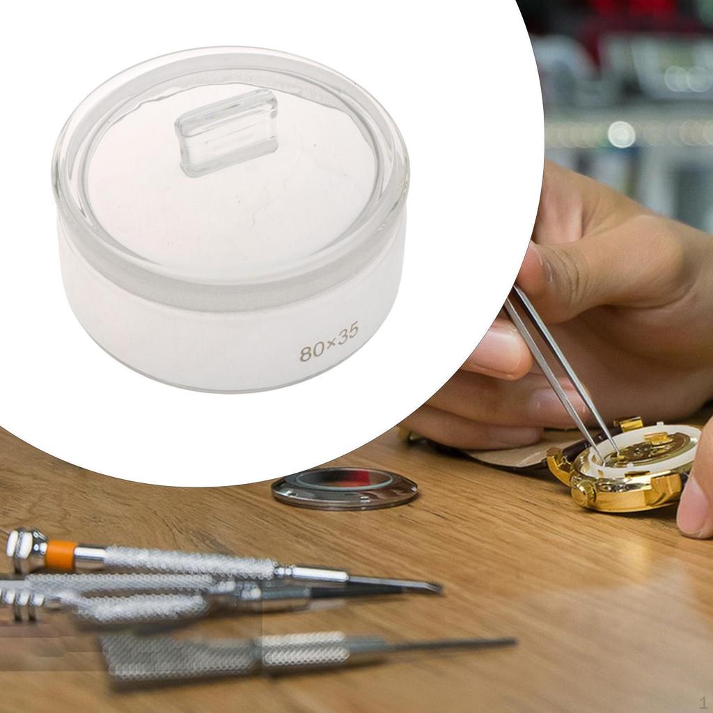 Держатель инструмента для часового масла, компактный прозрачный утолщенный стеклянный корпус для мойки цилиндра