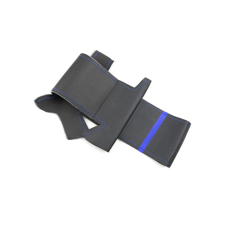 For Seat Ibiza 2004 2005 2006 Microfiber Leather blue line with blue strip Car Interior Accessories Steering Wheel Cover