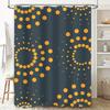 Elegant Yellow Dots Shower Curtain Decor Bathroom Shower Curtain Gray Waterproof Fabric with Hooks Modern Design for Bathrooms H
