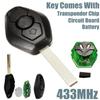 Пульт дистанционного управления бесключевым доступом 433 МГц, передатчик-кликер, необрезанное лезвие для BMW, черный, 1 шт.