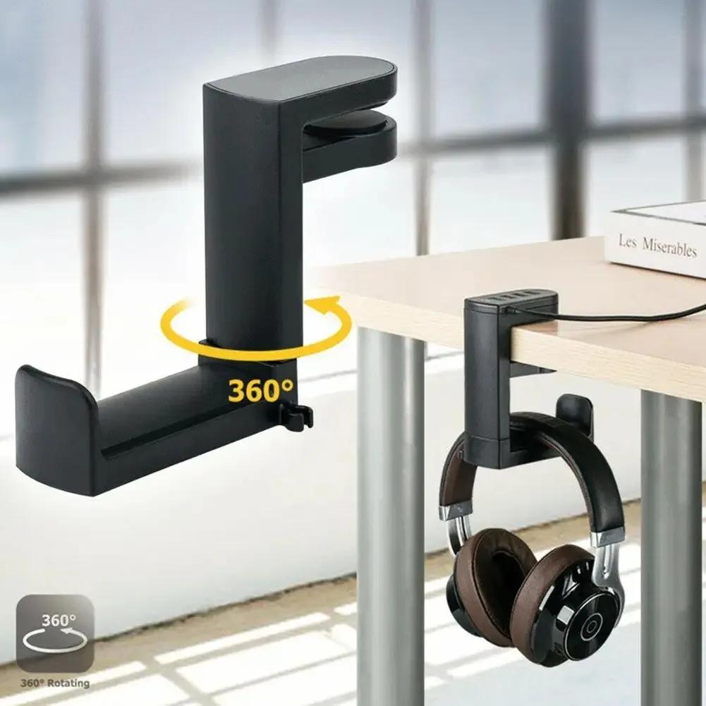 360° Вращающийся Регулируемый Настенный Держатель Крючок для Наушников Игровой Настольный Держатель для Гарнитуры Универсальный Зажим-Кронштейн Настольное Крепление