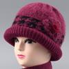 Шапка кроличий мех защита ушей теплая осенне-зимняя вязаная шапка ветрозащитная бархатная женская холодостойкая шерстяная шапка