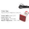 22mm Round Square LED Digital Thermometer Signal Lights Temperature Meter Detector Sensor  -20-199 Celsius 50-500V AC