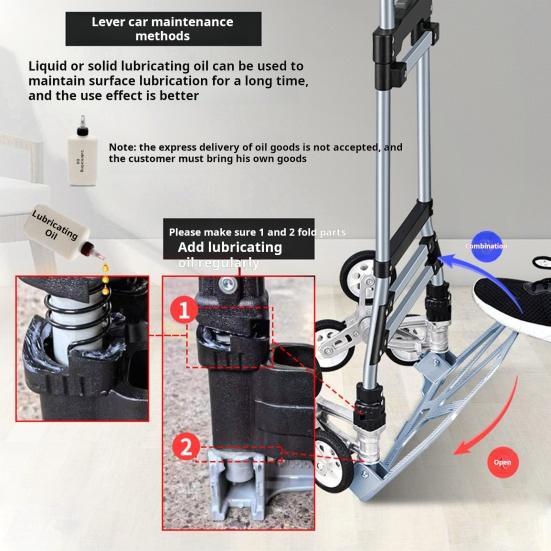 Тележка для тяжелых условий эксплуатации с телескопической ручкой, прочная несущая складная конструкция, тележка для подъема по лестнице, тележка для тяжелых условий эксплуатации